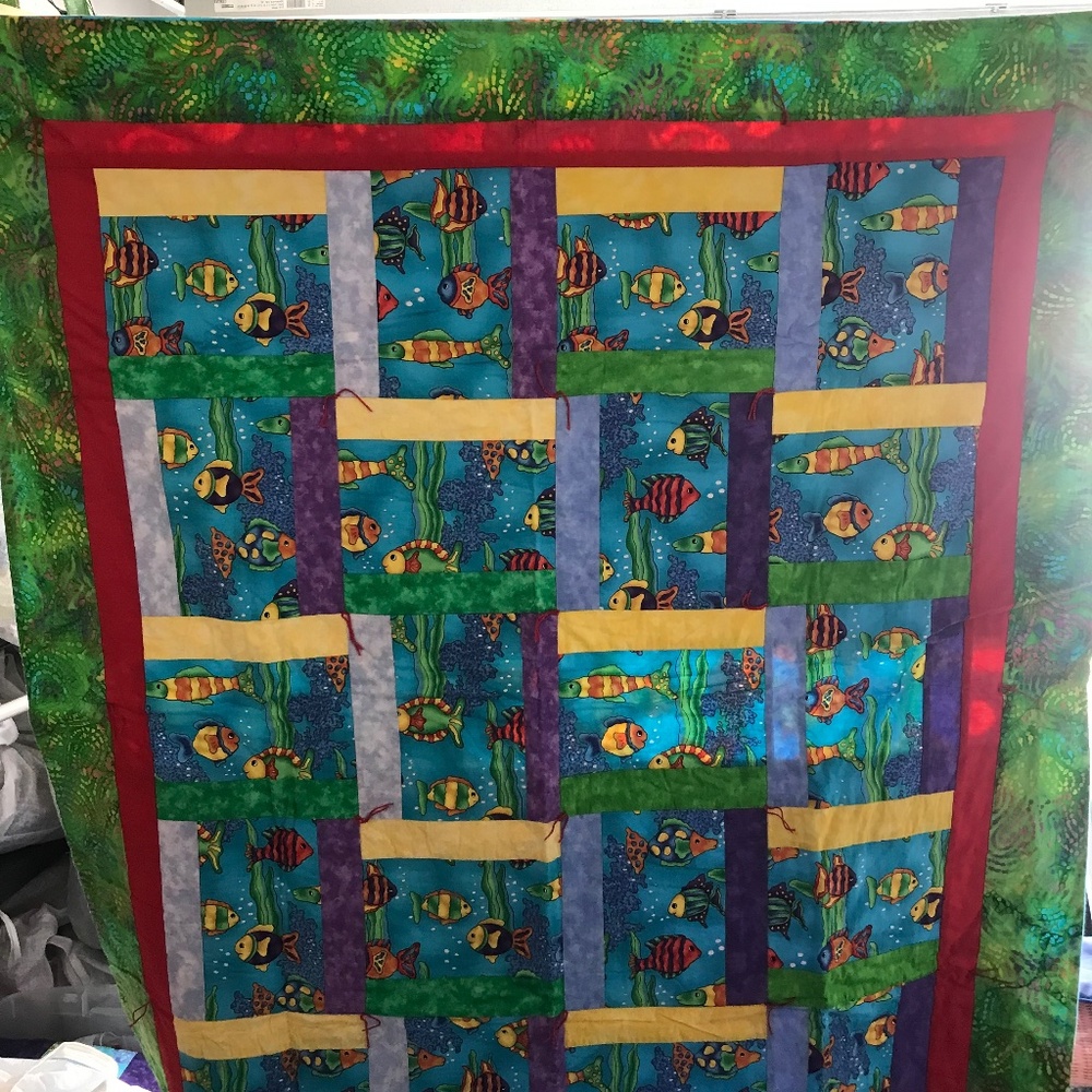 Handmade Quilt and Pillow Throw/Kid-Sized